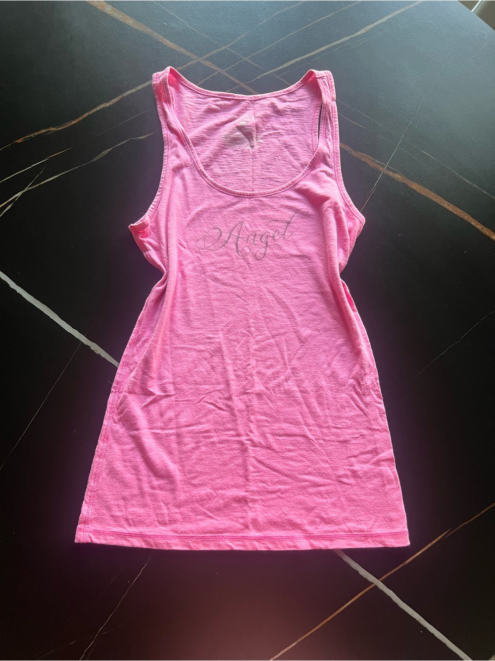 Victoria's Secret Hot Pink Scoop Neck Tank with Script